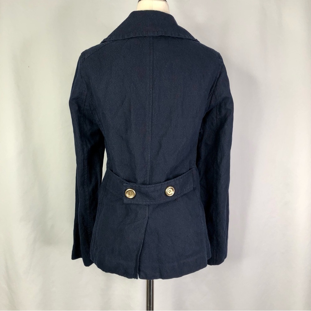J. Crew navy lightweight canvas double breasted jacket 2 - Picture 4 of 8